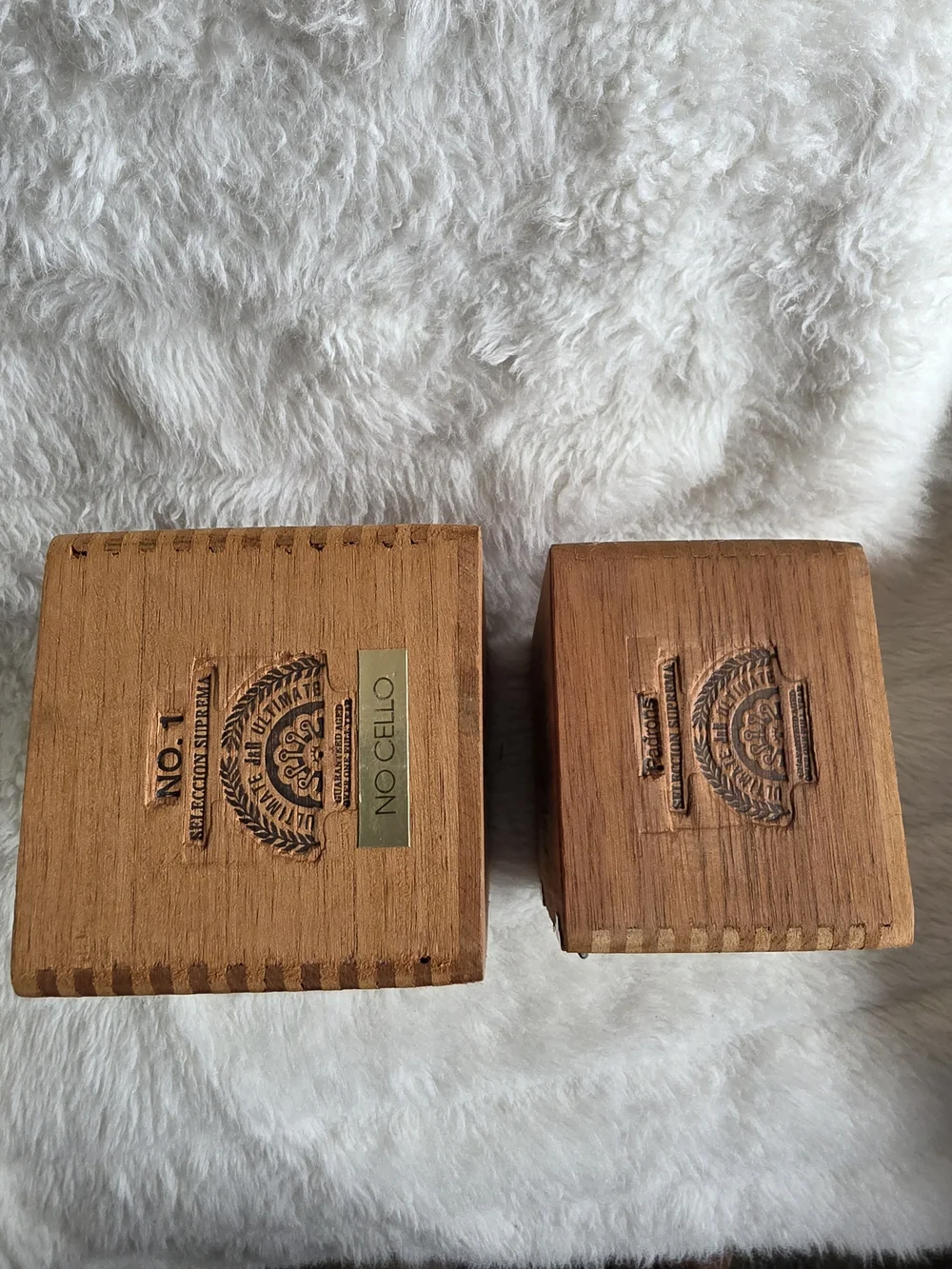 2 J.R Vintage Cigar Wooden Storage Box Set - Natural Brown Home Organizer